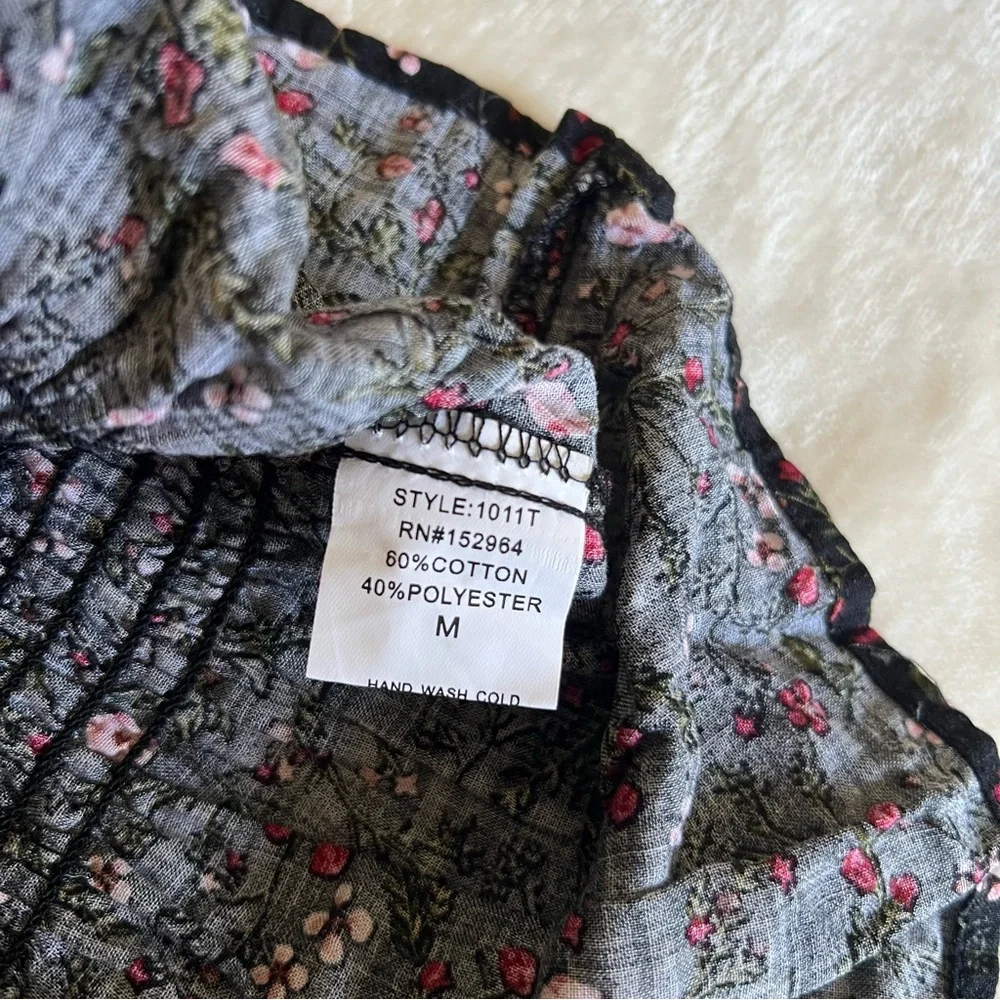 Trinity Ruched Ruffle Floral Top - Picture 3 of 5